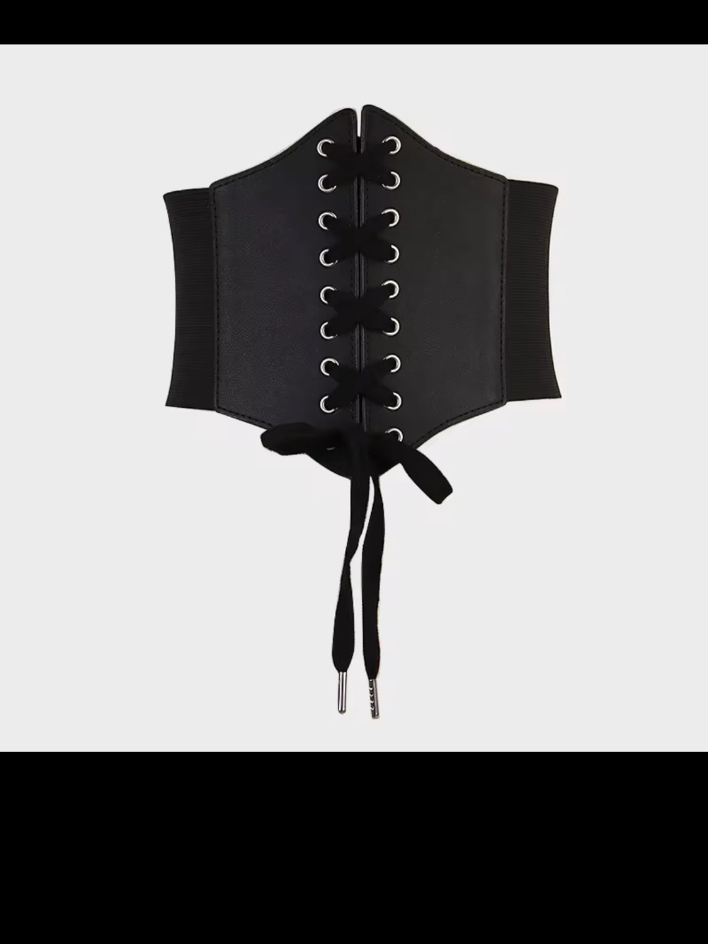 Black Lace-Up Waist Corset Belt